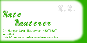 mate mauterer business card